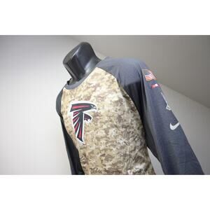 Nike Tee Shirt Dri Fit Atlanta Flacons Camo Freedom 3/4 Sleeve Mens 2XL XXL NWT